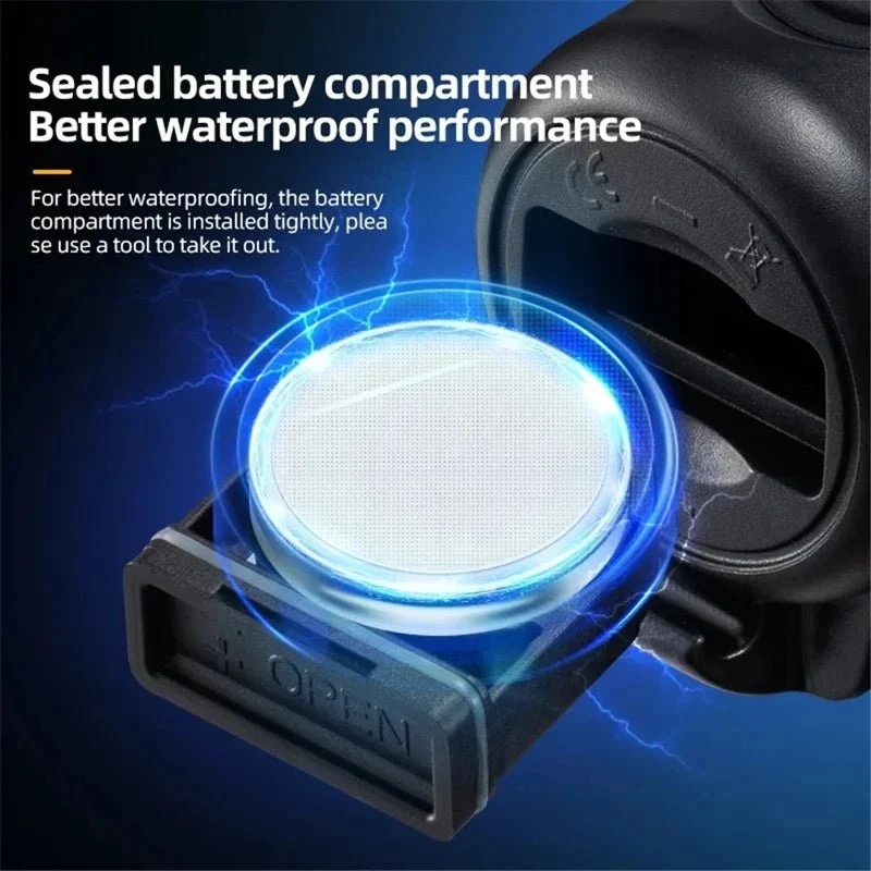 Buzina para bicicleta elétrica ABS + PC, campainha de aviso para ciclismo com alto decibel - Preto