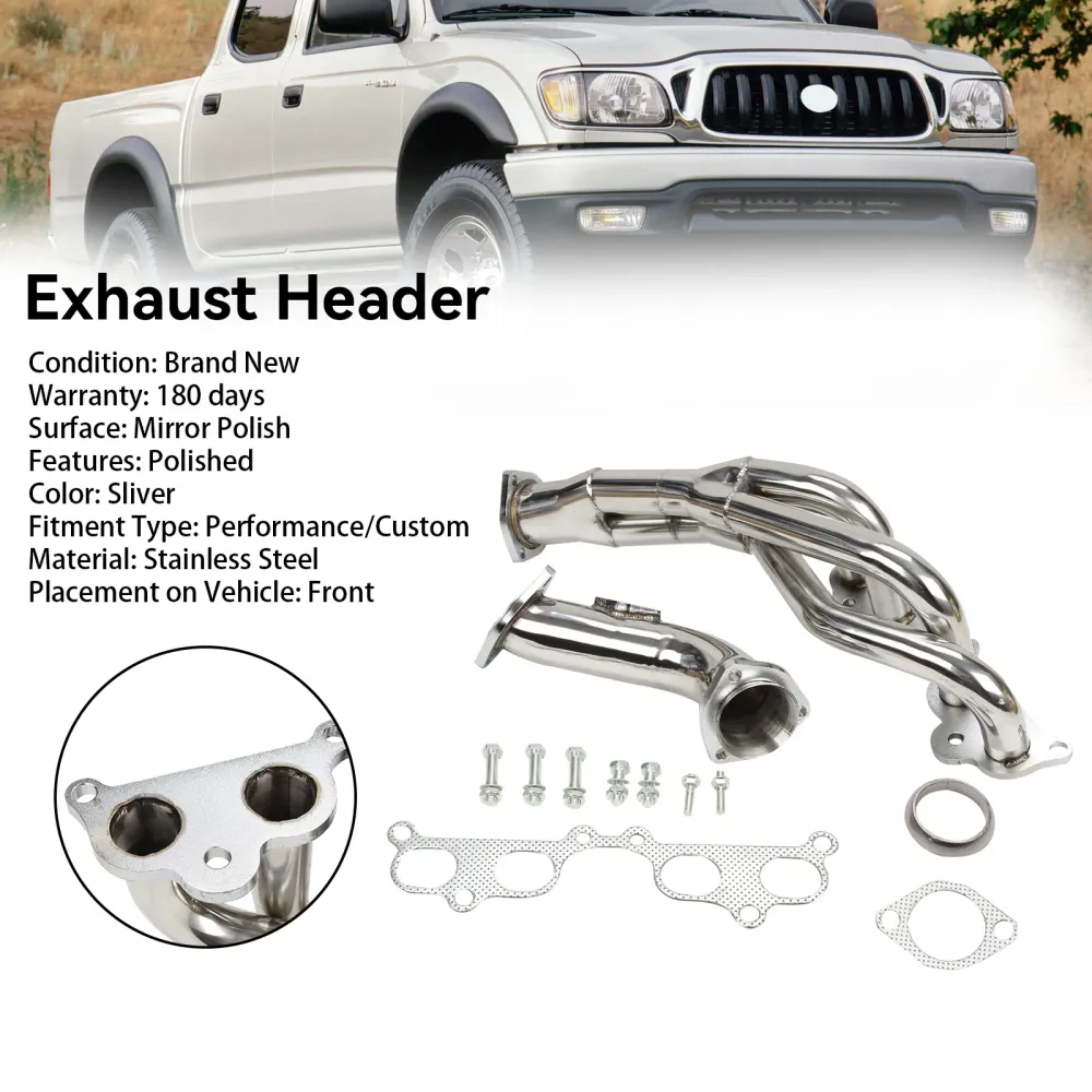 Cabeçalho do coletor de ço inoxidável Toyota Tacoma 2.4L 2.7L L4 1995-2001
