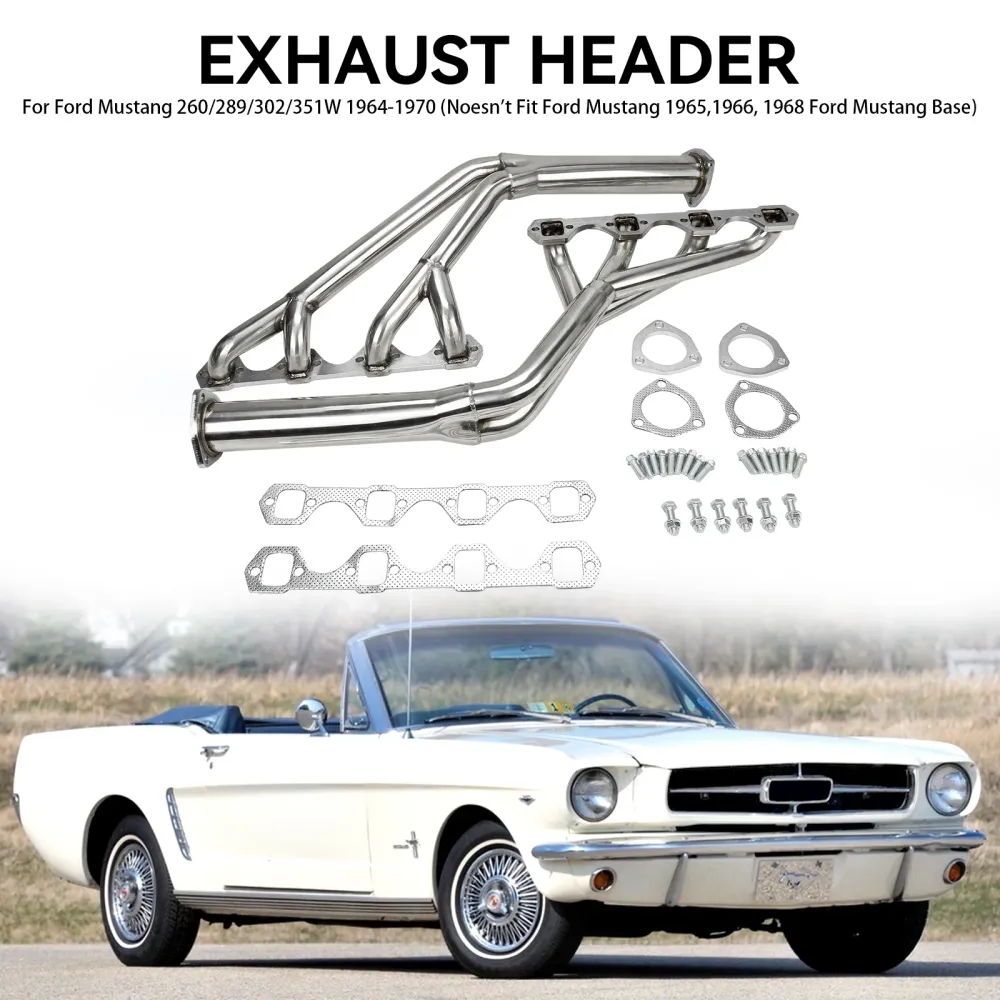 Cabeçalho do coletor Mustang 260/289/302 V8 64-70 Tri-y cabeçalho ço inoxidável