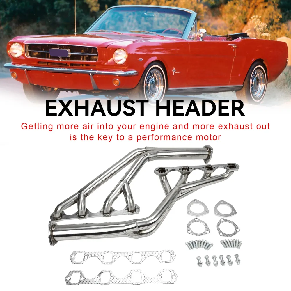 Cabeçalho do coletor Mustang 260/289/302 V8 64-70 Tri-y cabeçalho ço inoxidável