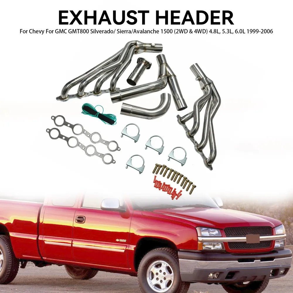 Cabeçalho de escape Chevy GMT800 Silverado/Sierra 1500 2WD/4WD 4.8 5.3 6.0 99-06