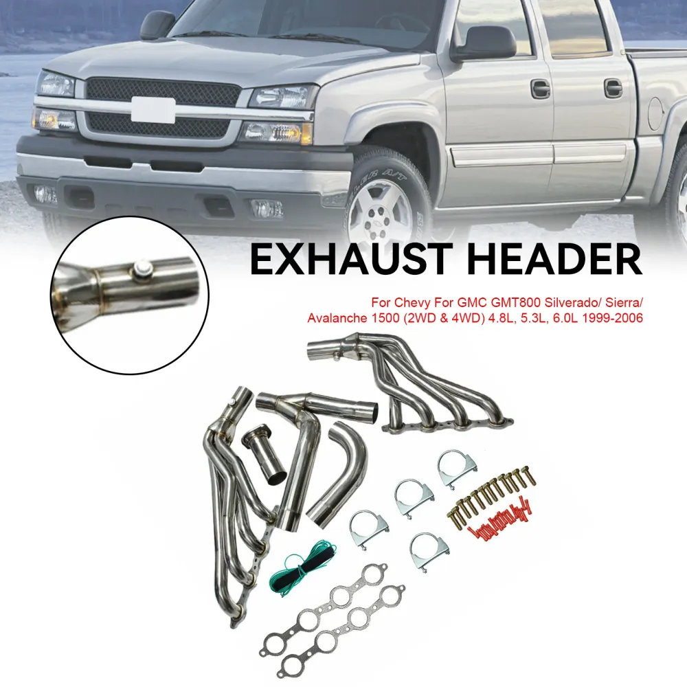 Cabeçalho de escape Chevy GMT800 Silverado/Sierra 1500 2WD/4WD 4.8 5.3 6.0 99-06