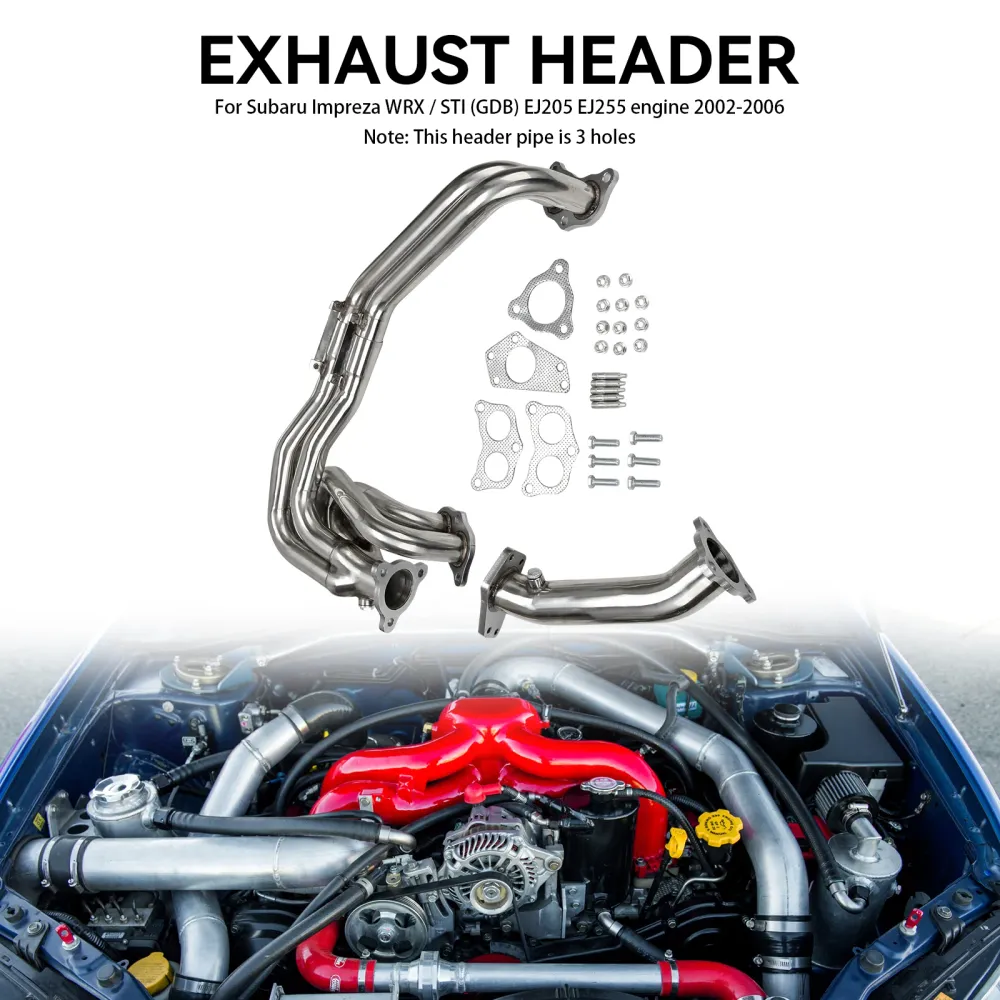 Cabeçalho de escape FIT IMPREZA WRX/STI GDB GG EJ20/EJ25 02-06 ço inoxidável