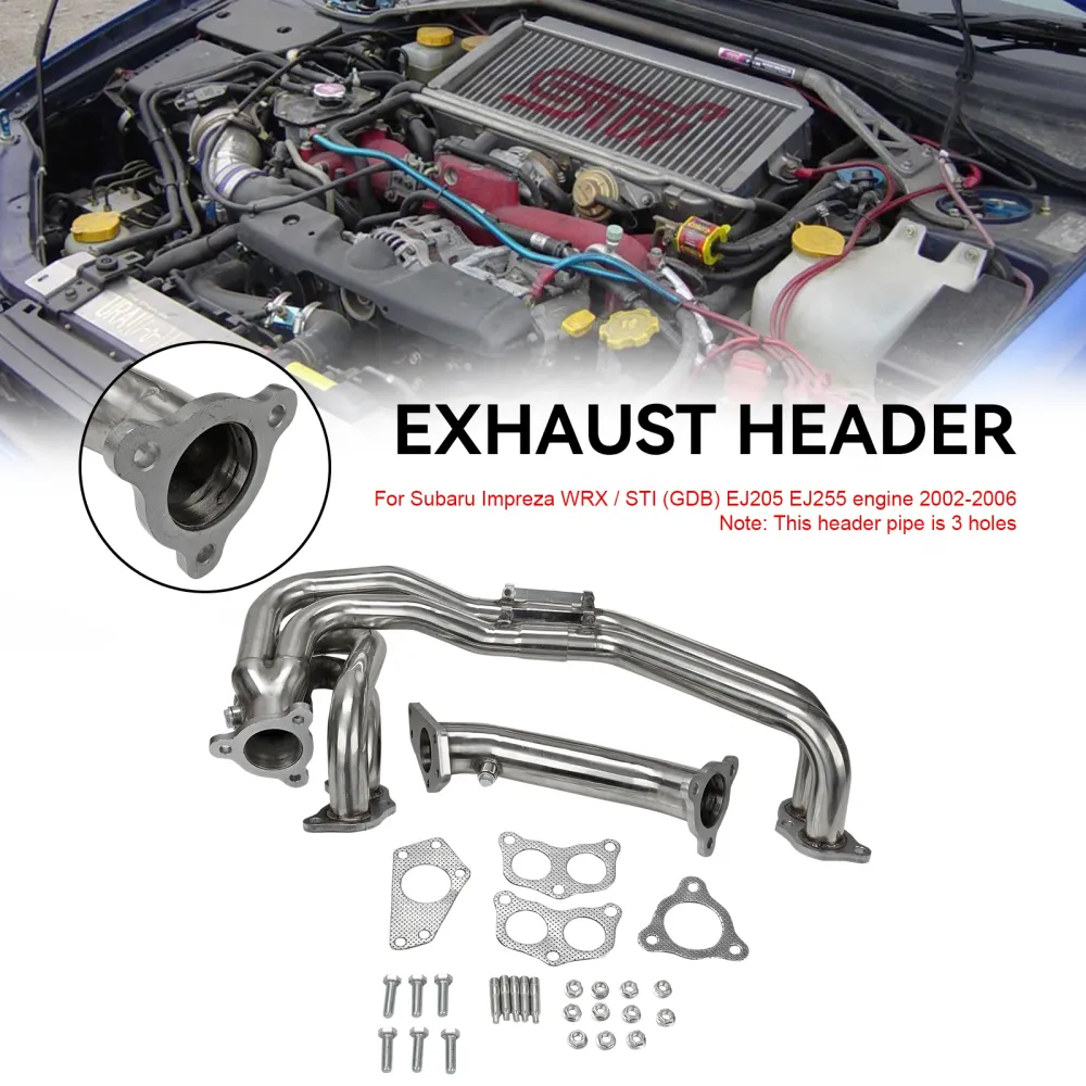 Cabeçalho de escape FIT IMPREZA WRX/STI GDB GG EJ20/EJ25 02-06 ço inoxidável