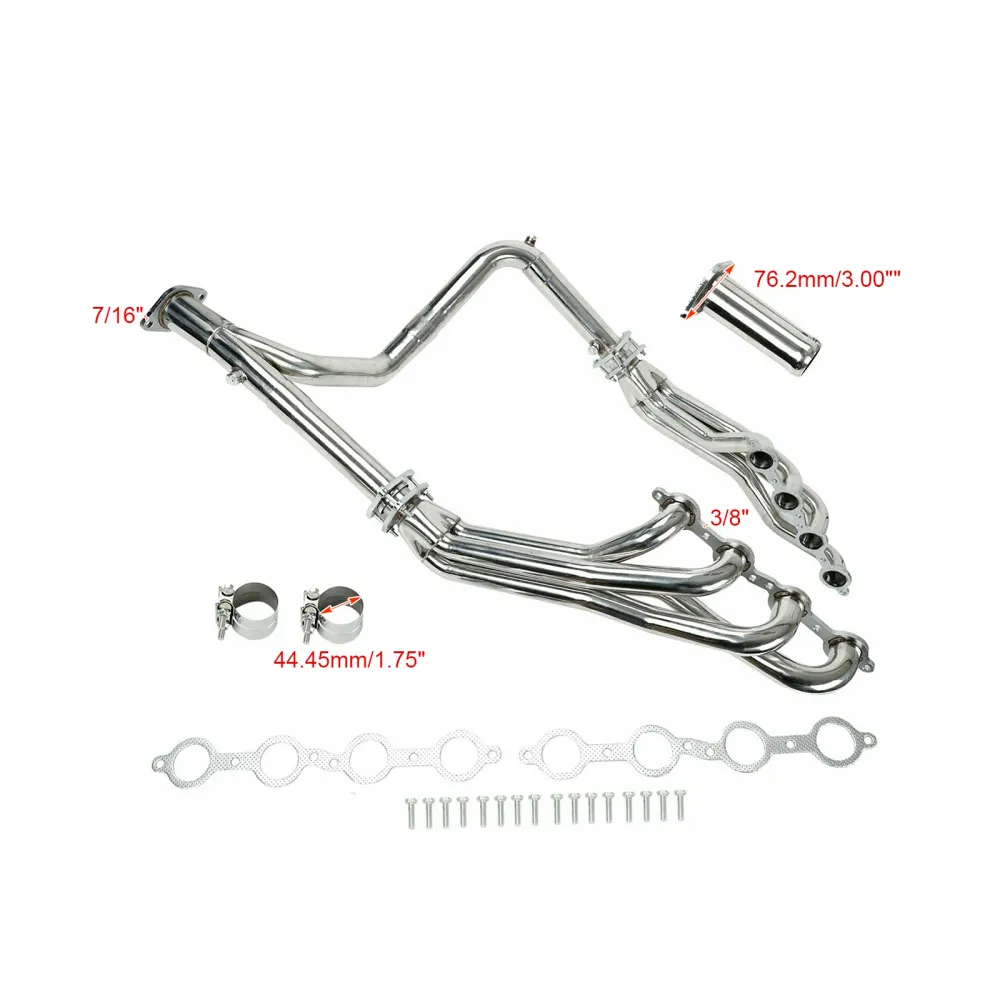 Cabeçalhos do coletor de escape de ço inoxidável ajustem o Chevy GMC 2007-2014 4.8L 5.3L 6.0L