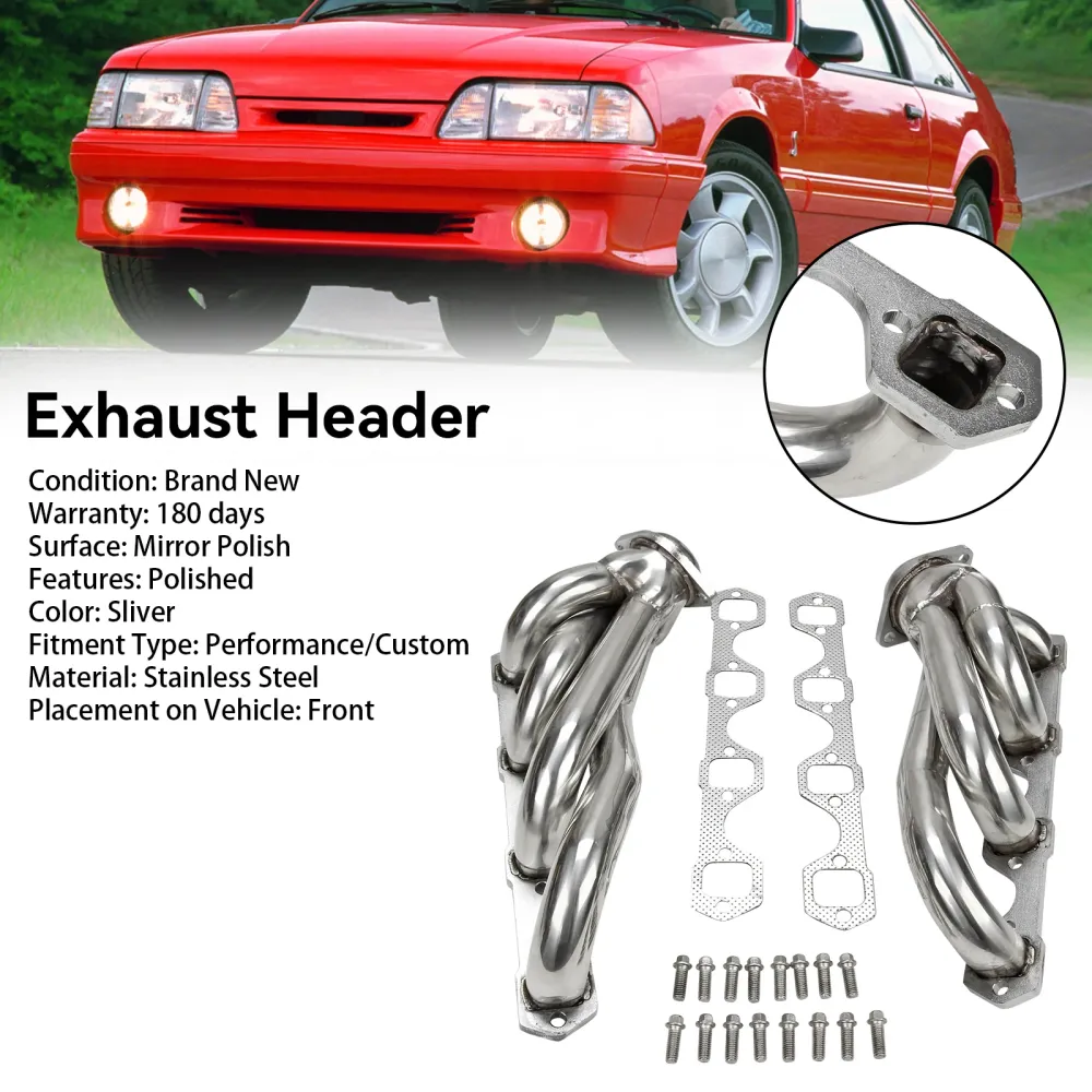 Cabeçalhos do coletor de exaustão de ço inoxidável FIT MUSTANG 5.0 V8 GT/LX/SVT 1979-1993