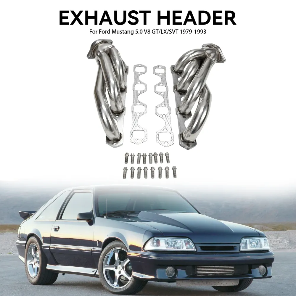 Cabeçalhos do coletor de exaustão de ço inoxidável FIT MUSTANG 5.0 V8 GT/LX/SVT 1979-1993