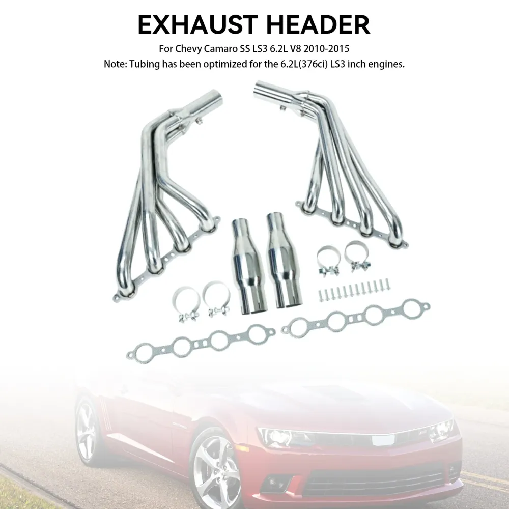Cabeçalhos do coletor de ço inoxidável de tubo longo se encaixam Chevy Camaro SS LS3 6.2L V8 2010-2015