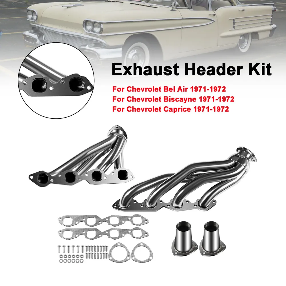 Cabeçalhos de curto de escape FIT CHEVY BEL AIR 1971-1972 FIT BISCAYNE 6.6L