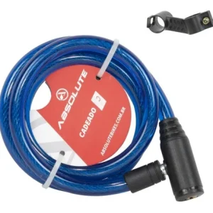 Cadeado Bike Moto Estepe Absolute 1,0mx12mm Com Chave Azul