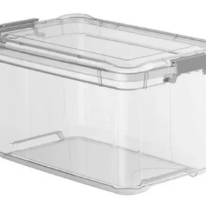 Caixa Organizadora Com Tampa 27l Cristal Plasvale