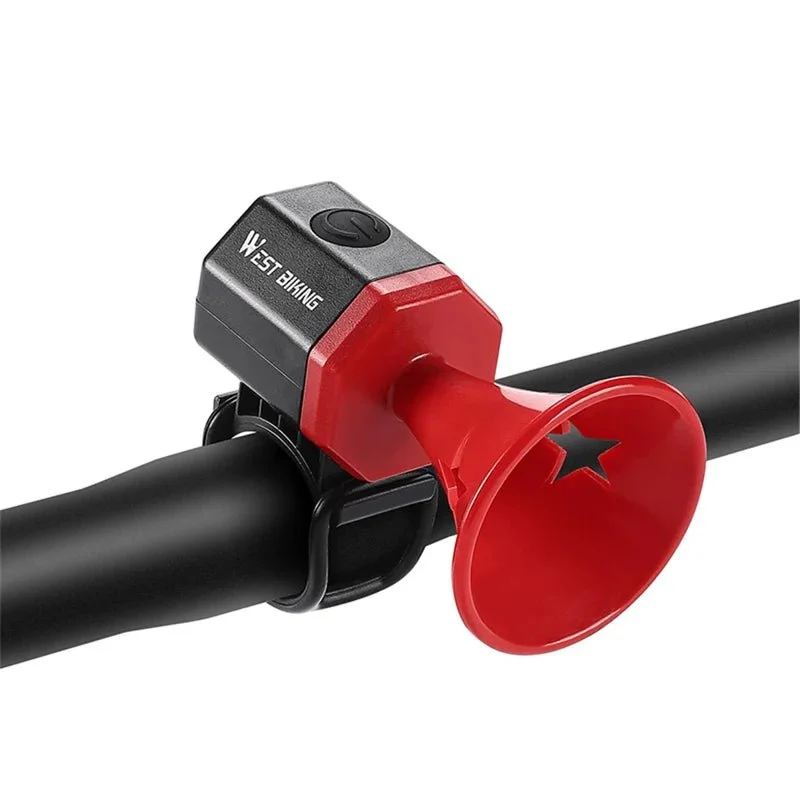 Campainha de bicicleta com som de aviso de 90 dB recarregável por USB