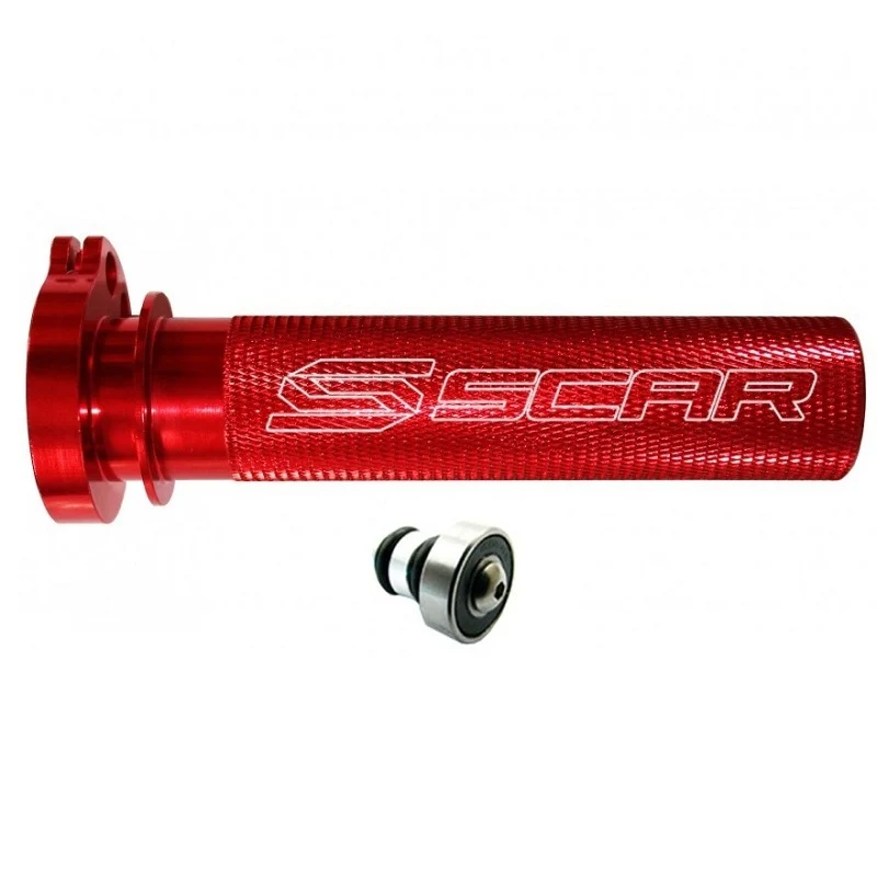 Cana de Acelerador em Alumínio SCAR HONDA CRF 250 R/X/RX 04-25, CRF 450 R/X/RX 02-25, CRF 45O L/RL 19-25 Vermelho