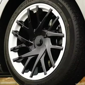 18" Capa de roda Tesla 3 Highland Full Rim preta brilhante/branca