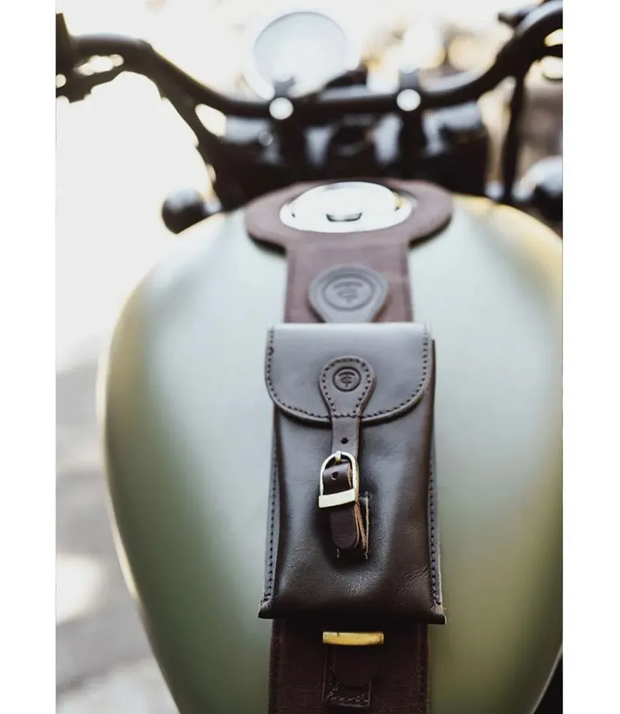 Capa de Tanque com Bolsa para Meteor 350 - Cafe Twin x Trip Machine Castanho