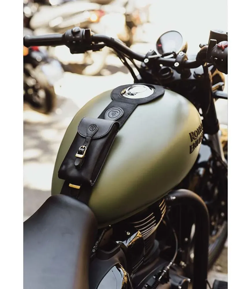 Capa de Tanque com Bolsa para Meteor 350 - Cafe Twin x Trip Machine Preto