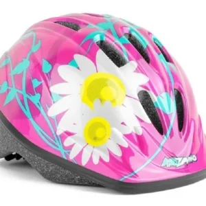 Capacete Ciclismo Infantil Kz-008 Rosa Com Flores