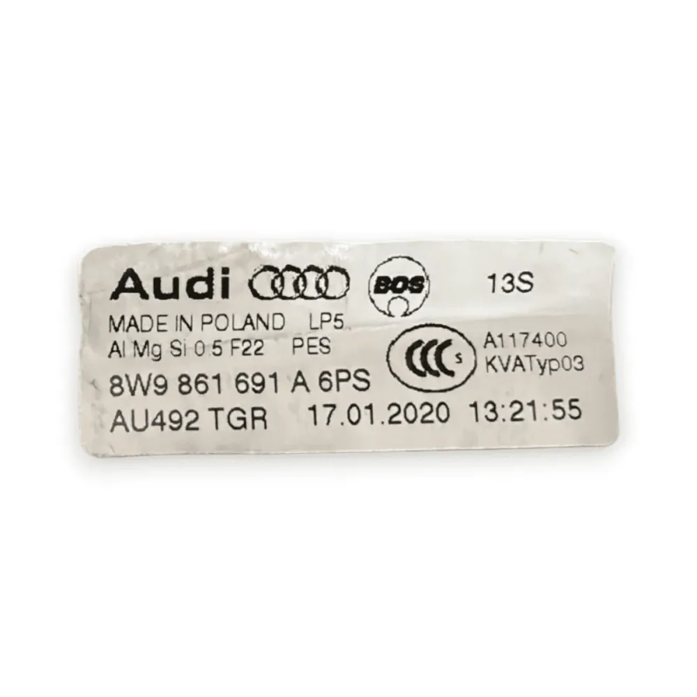 Capacete de rolo / cortina audi a4 b9 cod:8w9861691a6ps (2015-2024)