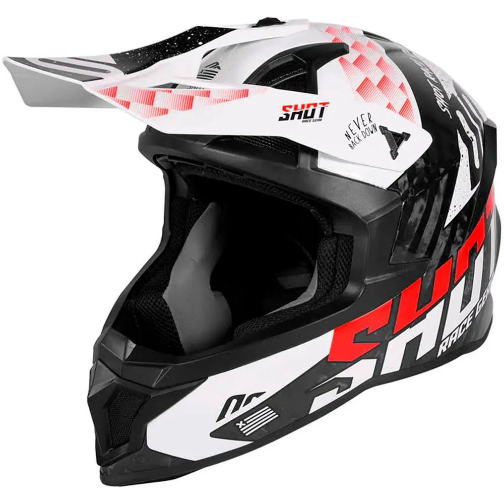 CAPACETE SHOT LITE CARBON RUSH CARBONO / PRETO / VERMELHO