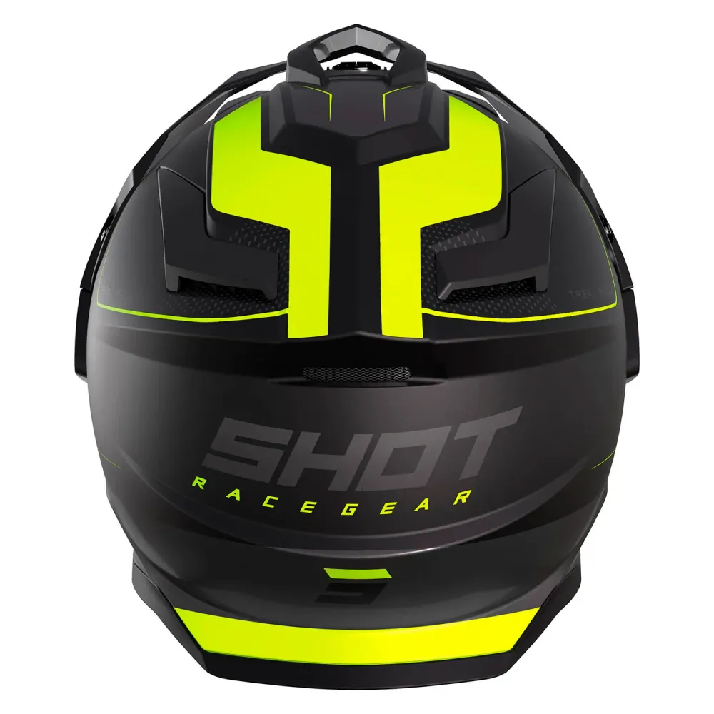 CAPACETE SHOT TREK RALLY PRETO / AMARELO NEON MATE COM VISEIRA
