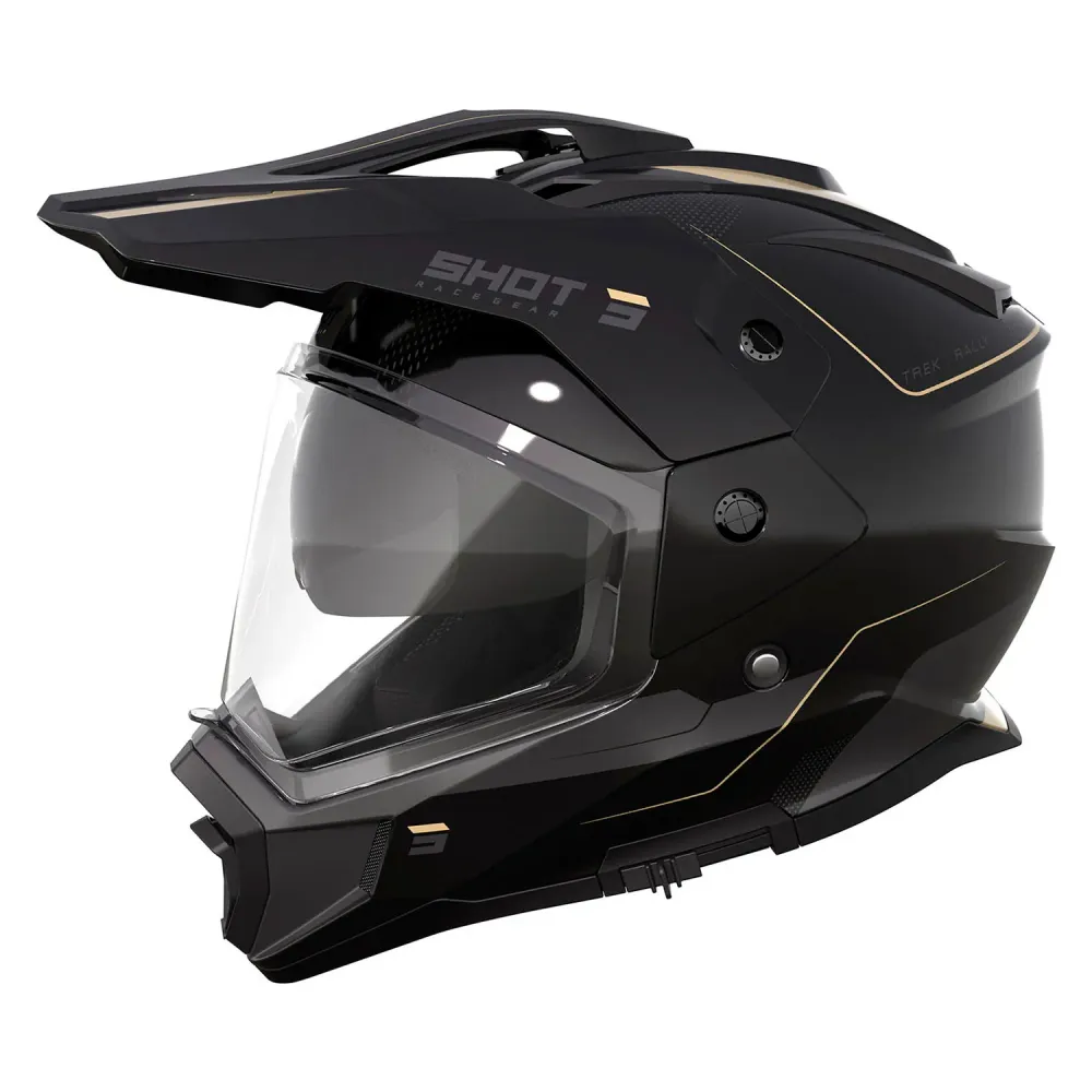 CAPACETE SHOT TREK RALLY PRETO / AREIA BRILHANTE COM VISEIRA