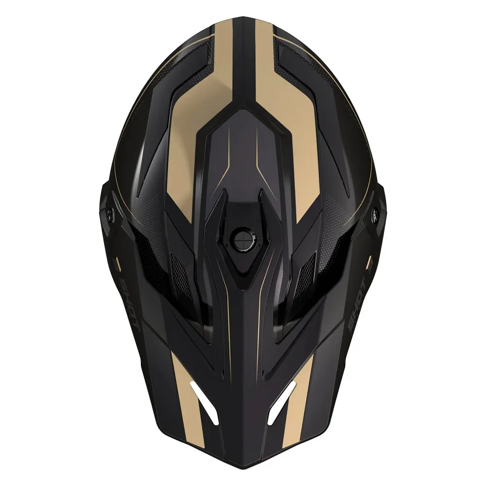 CAPACETE SHOT TREK RALLY PRETO / AREIA BRILHANTE COM VISEIRA