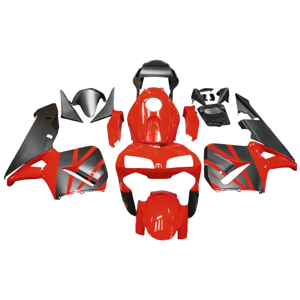 Carenagens 2003-2004 Honda CBR 600 RR Vermelha & Honda Racing Genérico Preto