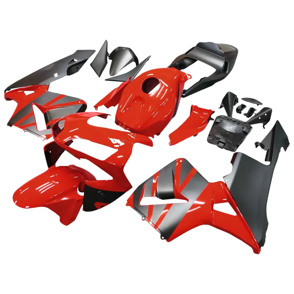 Carenagens 2003-2004 Honda CBR 600 RR Vermelha & Honda Racing Genérico Preto