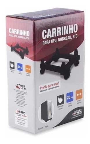 Carrinho Suporte Para Cpu E No Break Com Rodinhas Force Line