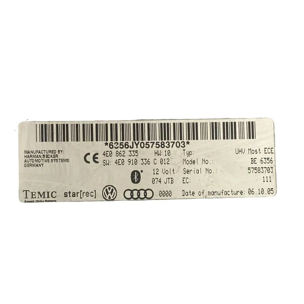 Centralina bluetooth audi a4 b8 cod . 4E0862335 (2007 > 2016)