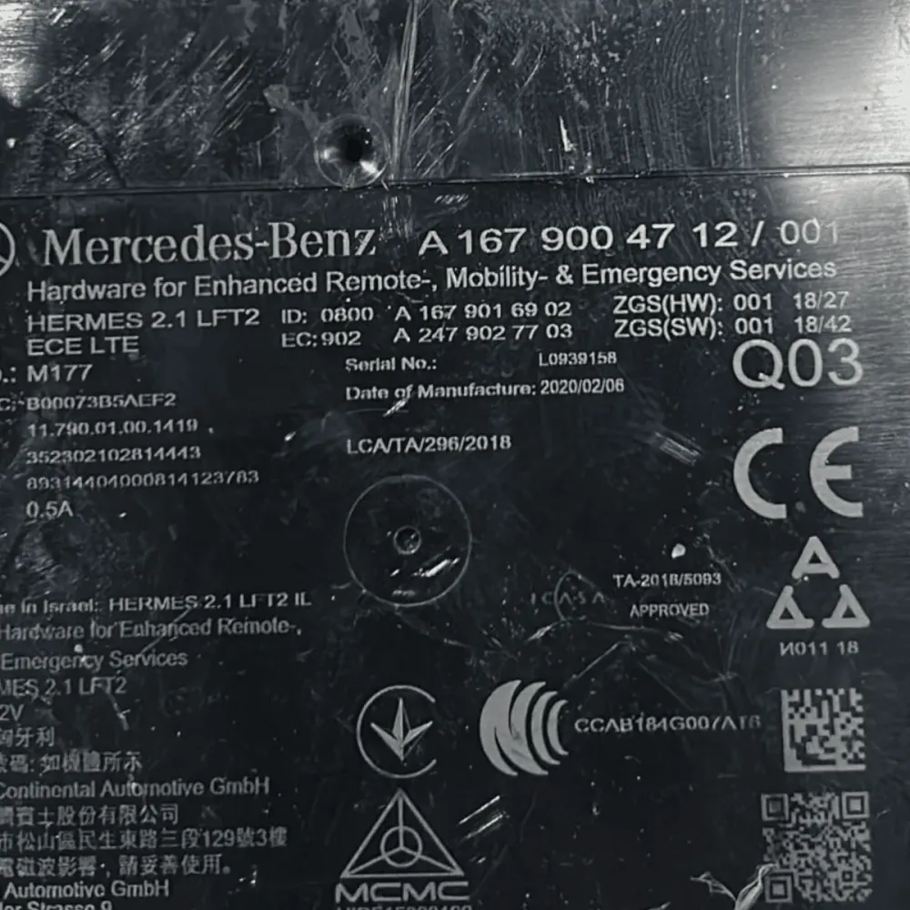 Centralina bluetooth mercedes benz glc x253 cod:A1679004712 (2015 > 2022)