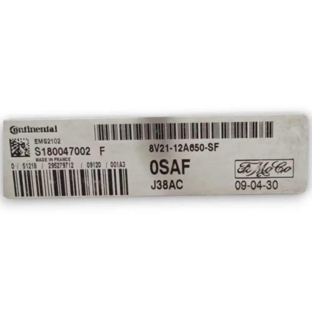 Centralina ECU motor Ford Fiesta VI cod. 8v21-12a650-sf 1.2 gasolina (2008 > 2017)