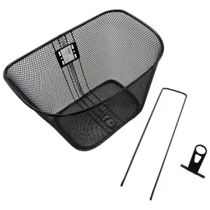Cesta Aro 26 Oval Giga Aco Encapado Preto C/ Suporte E Haste