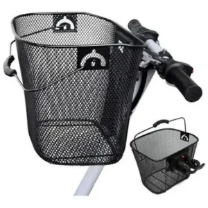 Cesta Cestinha P/ Bicicleta Aramada Preta Aro 26 C/engate