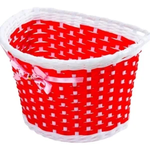 Cesta Infantil Com Laço Vermelho Branco Kidzamo