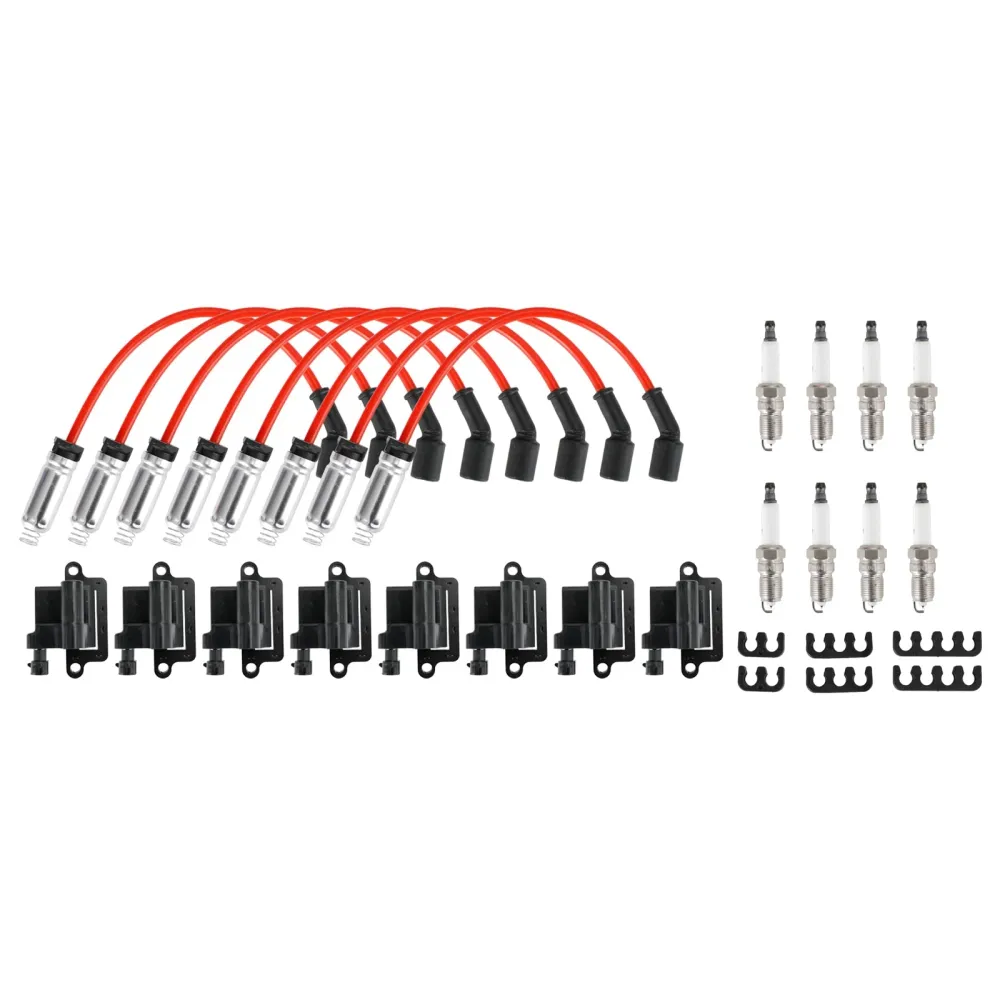 Chevrolet Avalanche 2500 Express 1500 2003-2006, pacote com 8 bobinas de ignição quadradas & Cabo de vela de ignição