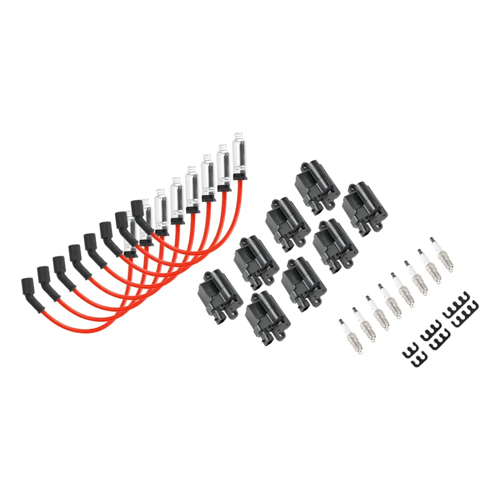 Chevrolet Avalanche 2500 Express 1500 2003-2006, pacote com 8 bobinas de ignição quadradas & Cabo de vela de ignição