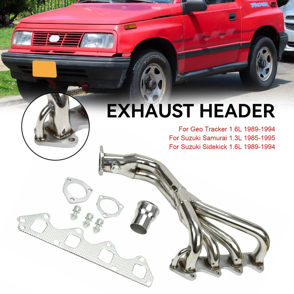 Coletor de admissão de ço inoxidável compatível com Suzuki Samurai & Geo Tracker 1,3L 1,6L L4 86-96