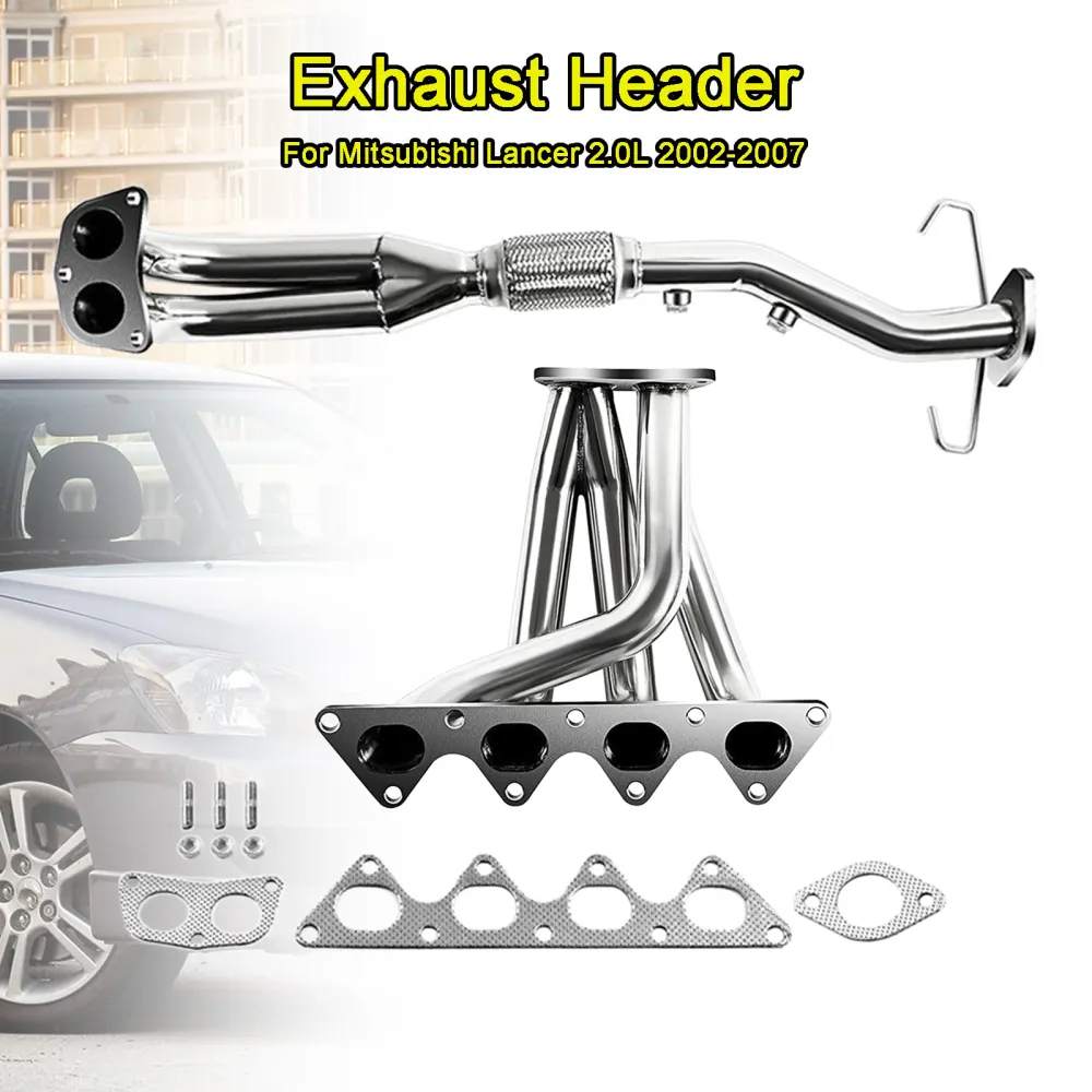 Coletor de cabeçalho de exaustão de ço inoxidável FIT MITSUBISHI LANCER 2002-2007