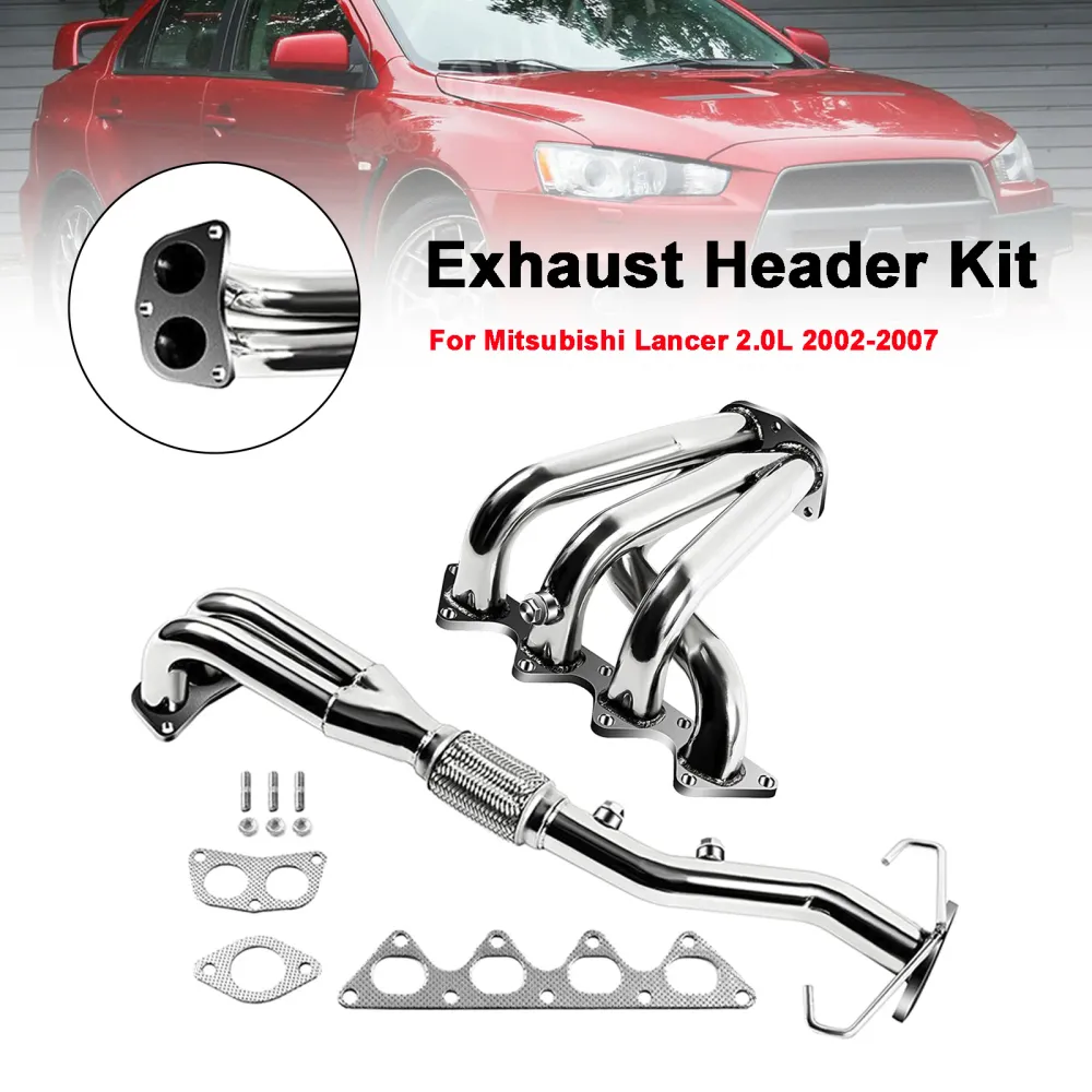 Coletor de cabeçalho de exaustão de ço inoxidável FIT MITSUBISHI LANCER 2002-2007