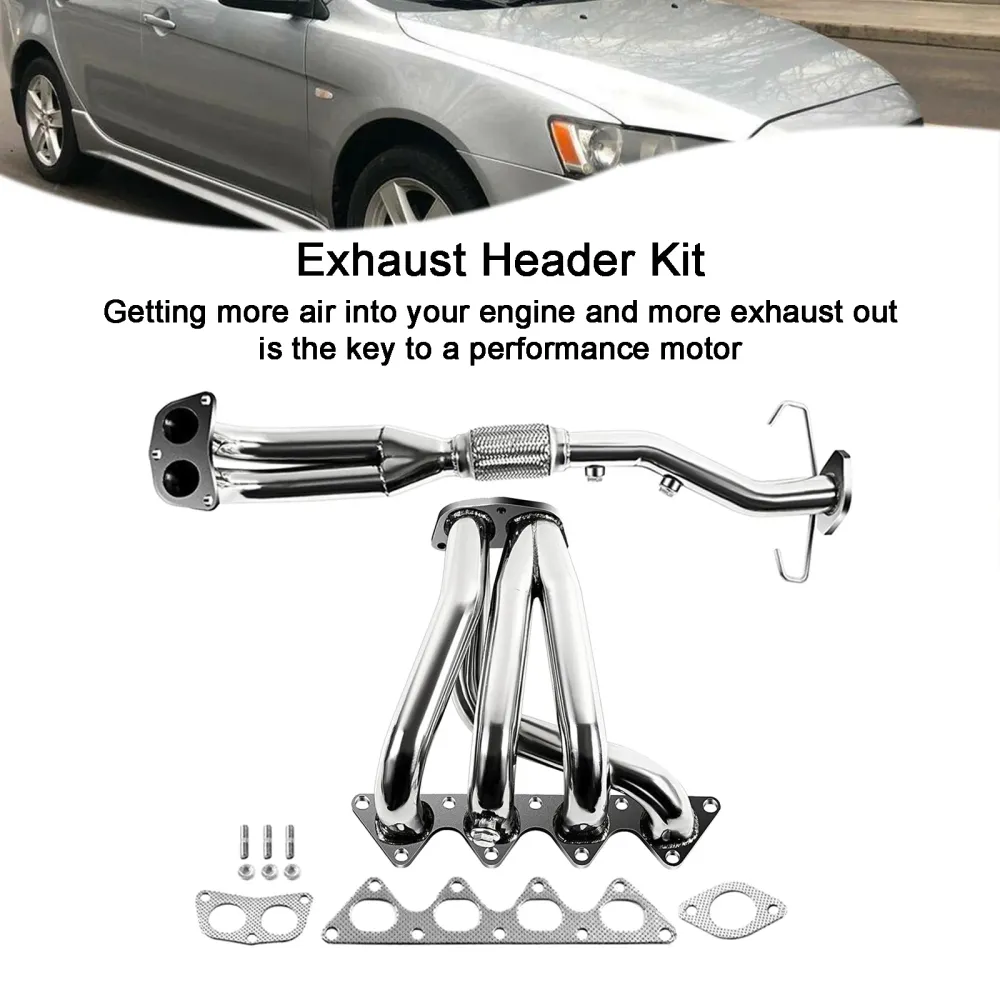 Coletor de cabeçalho de exaustão de ço inoxidável FIT MITSUBISHI LANCER 2002-2007