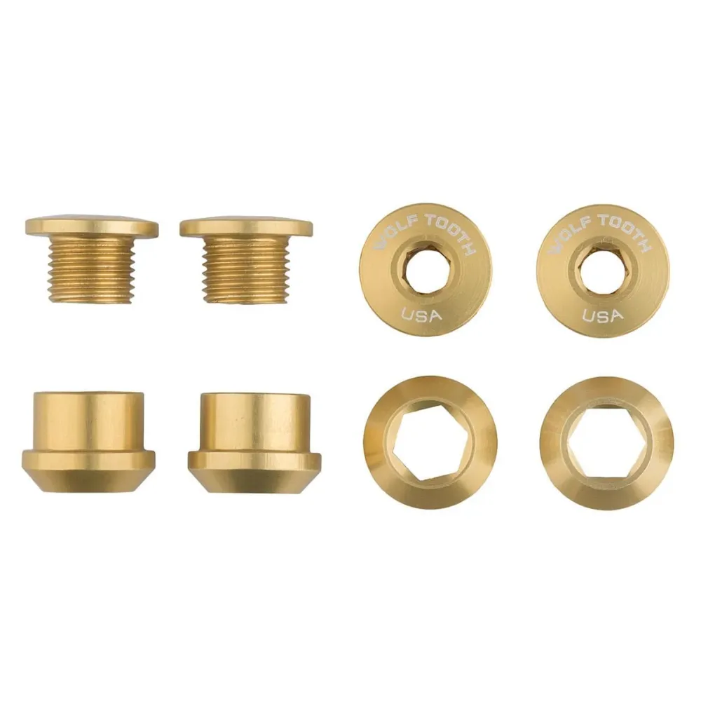 Conjunto de 4 porcas e parafusos M8x6 mm WOLF TOOTH Transmission 1X Gold Chimney