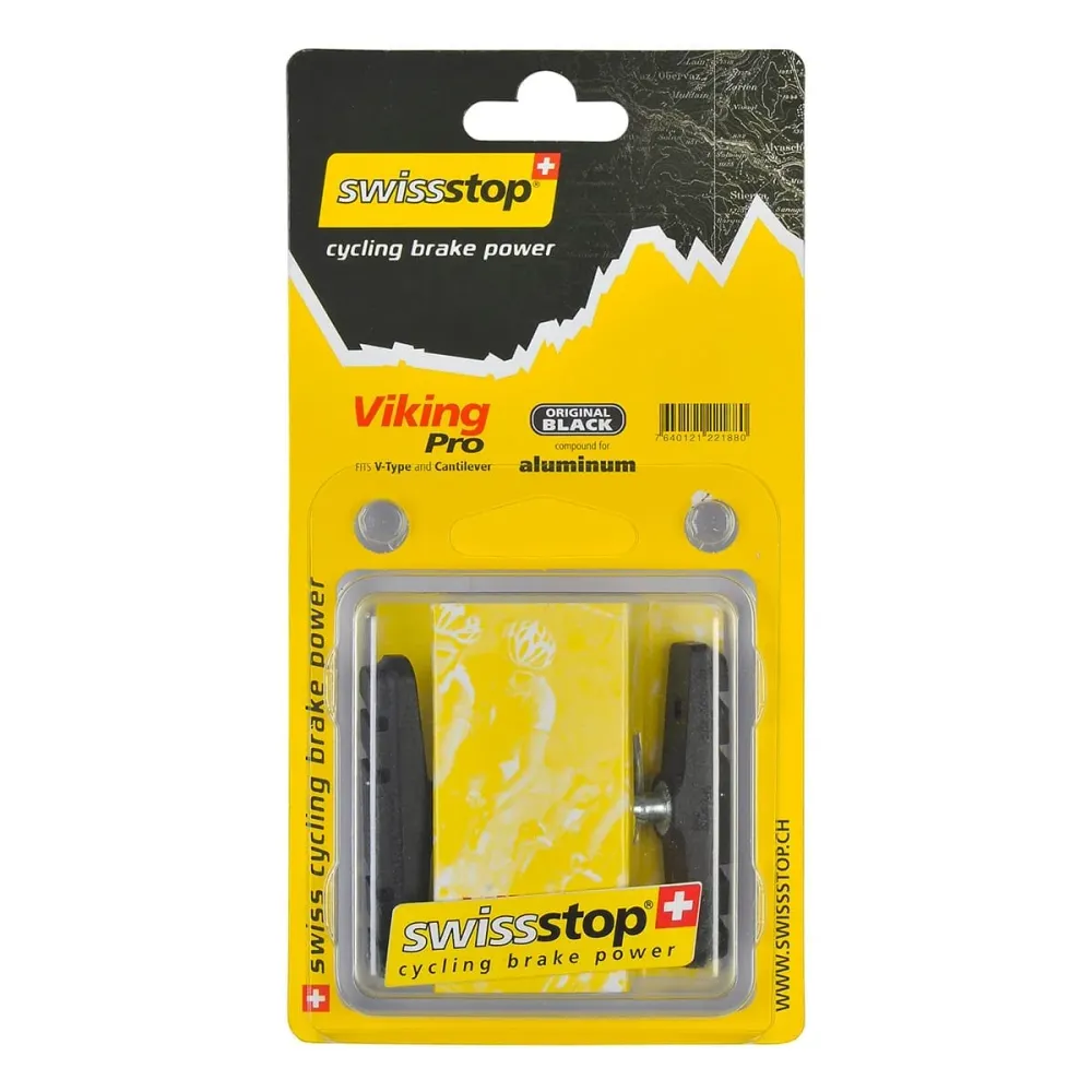 Conjunto de 2 suportes para patins SWISS STOP VIKING em alumínio preto