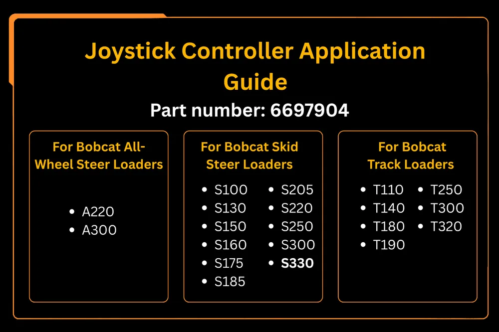 Controlador de joystick 6697904 substituição pós-venda para Bobcat A220 A300 S100 S130 S160 T190 T250 T300