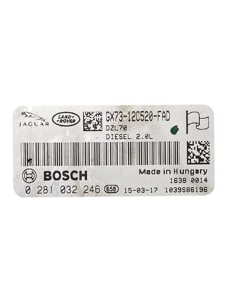 Controle da ECU Jaguar XE X760 2.0 Diesel COD: GX7312C520FAD (2015-2024)