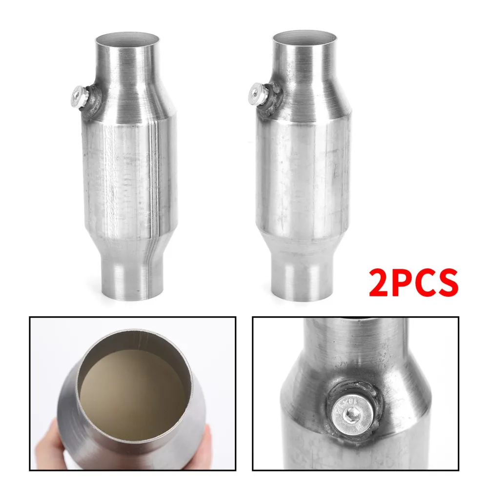2X 2.5" Conversor catalítico universal de alto fluxo em ço inoxidável 425250 genérico