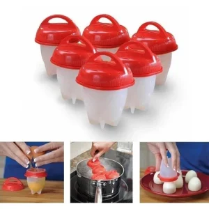 6 Copos Silicone Ovo Cozido Fogão Duro Cooking Copo Clink