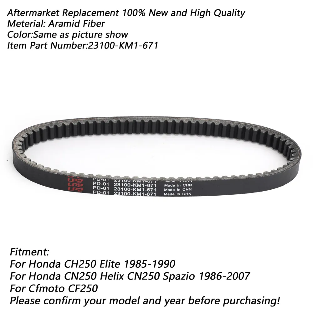 Correia de acionamento premium 23100-km1-671 para Honda Ch250 Elite CN250 Helix Spazio Generic