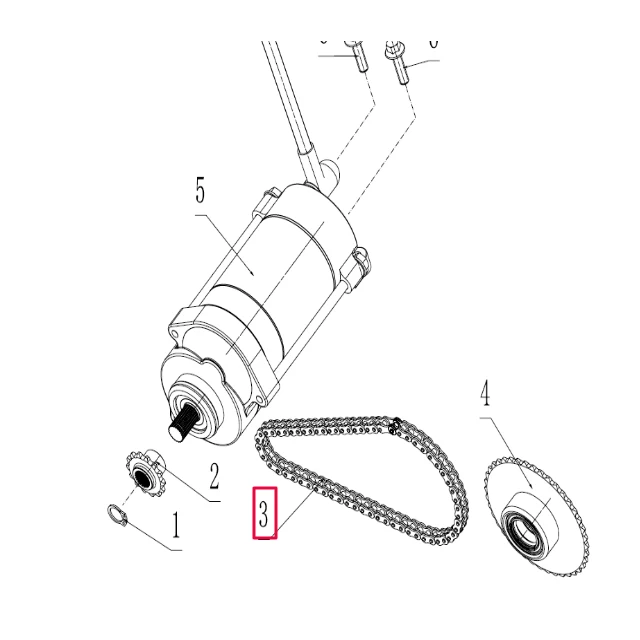 Corrente motor de arranque Pitbike motor 190 Zongshen