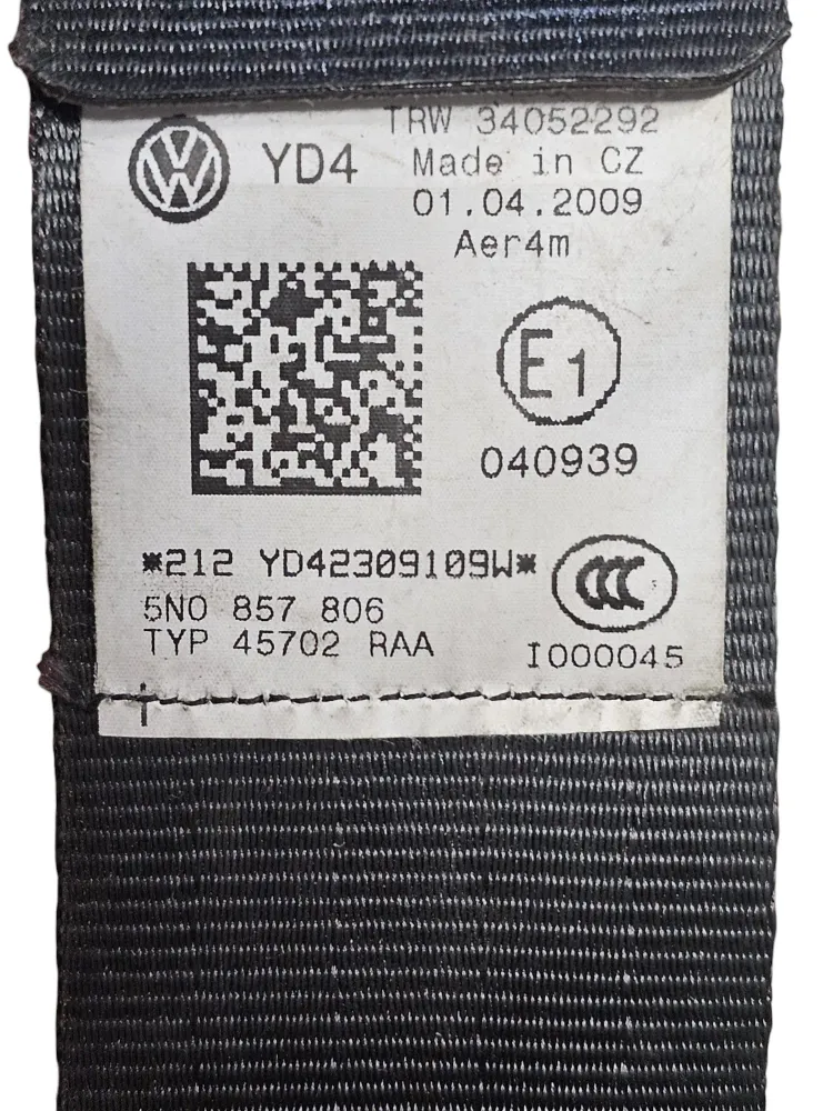 Corrente de seguranç traseira direita Volkswagen Tiguan 5N COD: 5N0857806 (2007-2016)